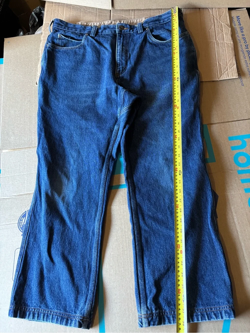 Duluth Trading Men's Blue Jeans Size 37x28 inseam 27.5”
